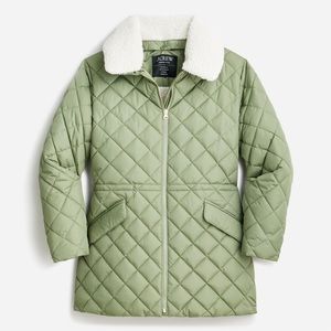 J. Crew Quilted Sherpa-Lined Puffer Jacket